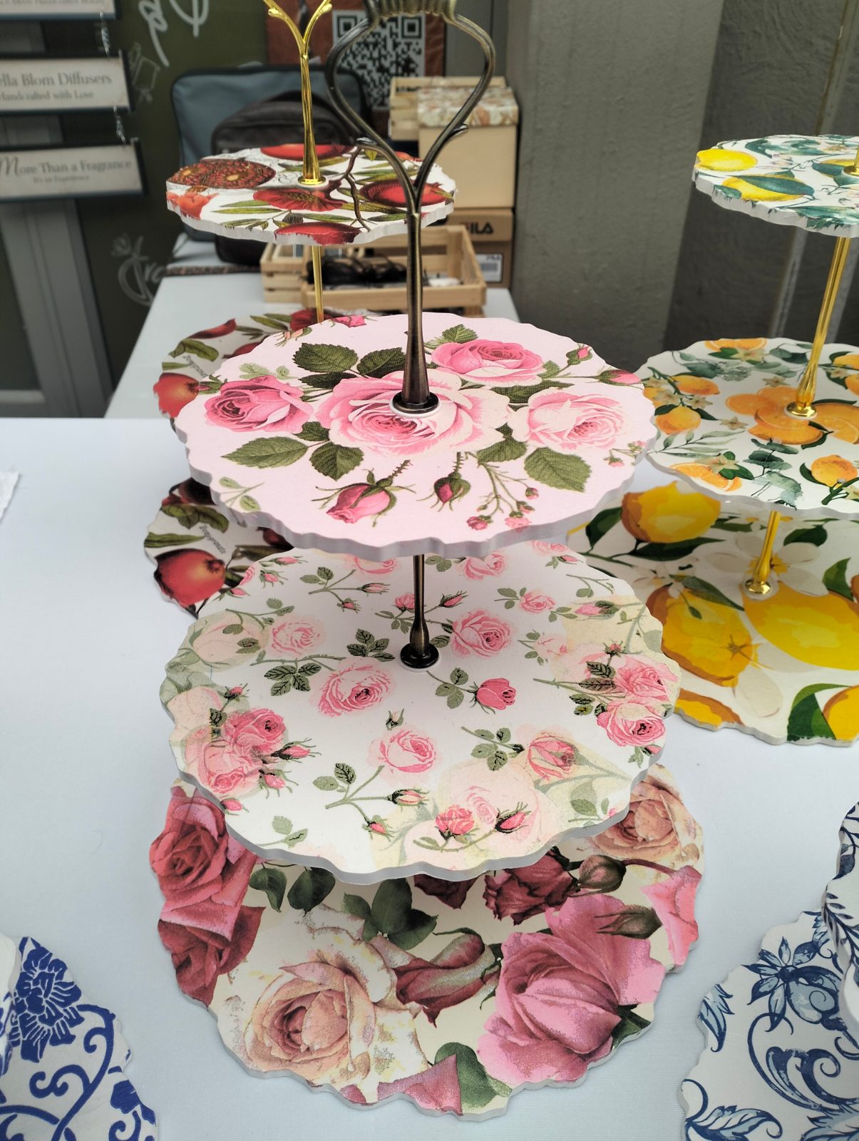 3 Tier Cake stand — by O La Bella — Art & Collectibles — handmade in South Africa