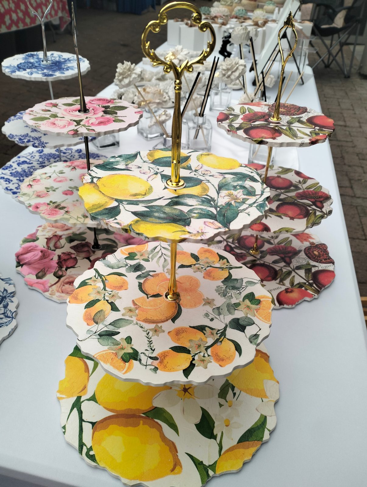 3 Tier Cake stand — by O La Bella — Art & Collectibles — handmade in South Africa