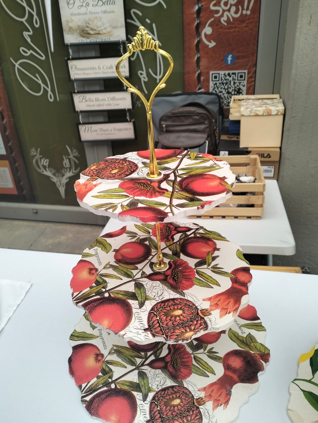 3 Tier Cake stand — by O La Bella — Art & Collectibles — handmade in South Africa