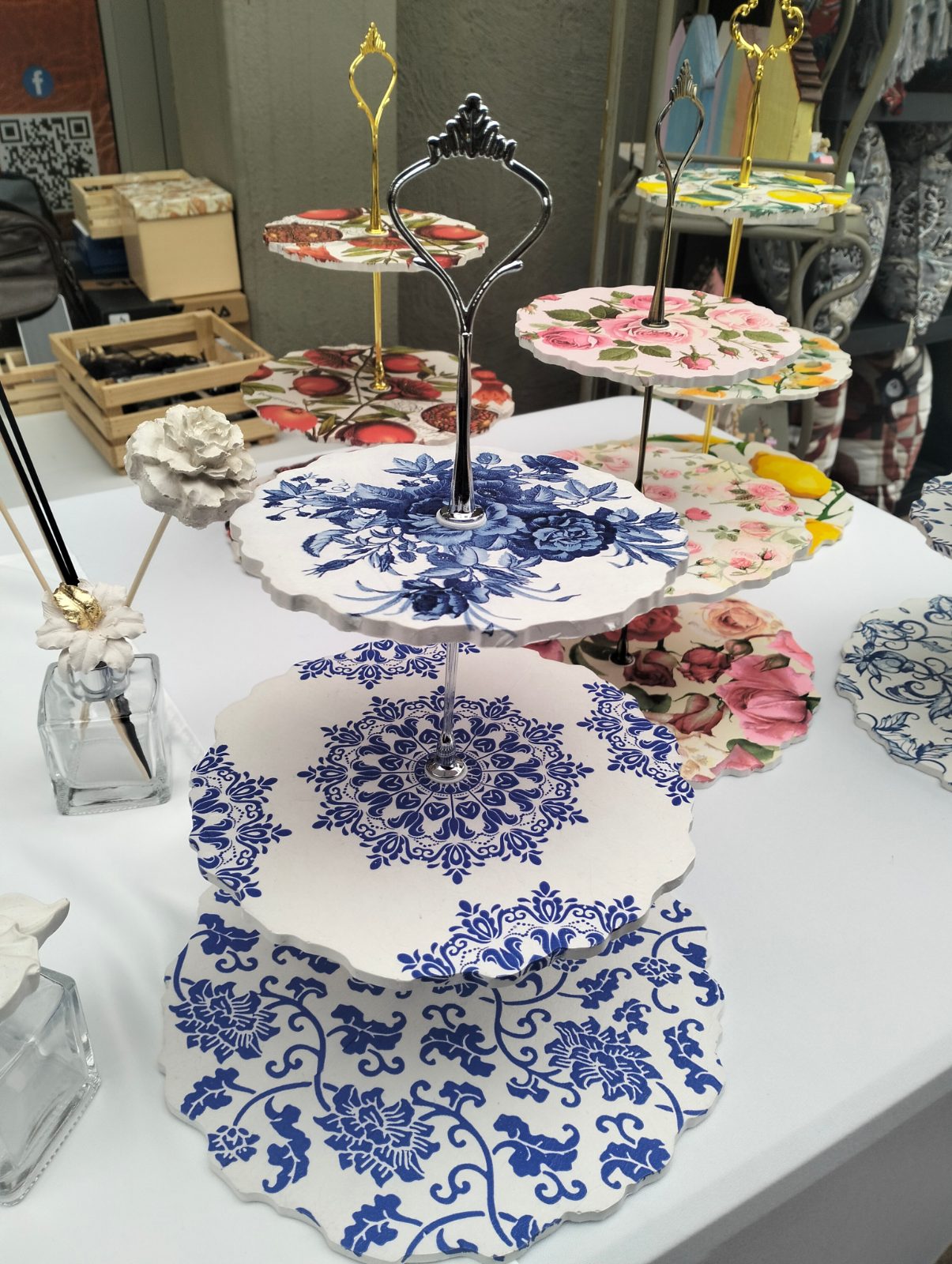 3 Tier Cake stand — by O La Bella — Art & Collectibles — handmade in South Africa