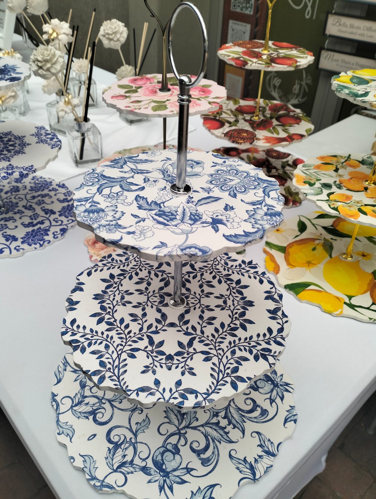 3 Tier Cake stand — by O La Bella — Art & Collectibles — handmade in South Africa