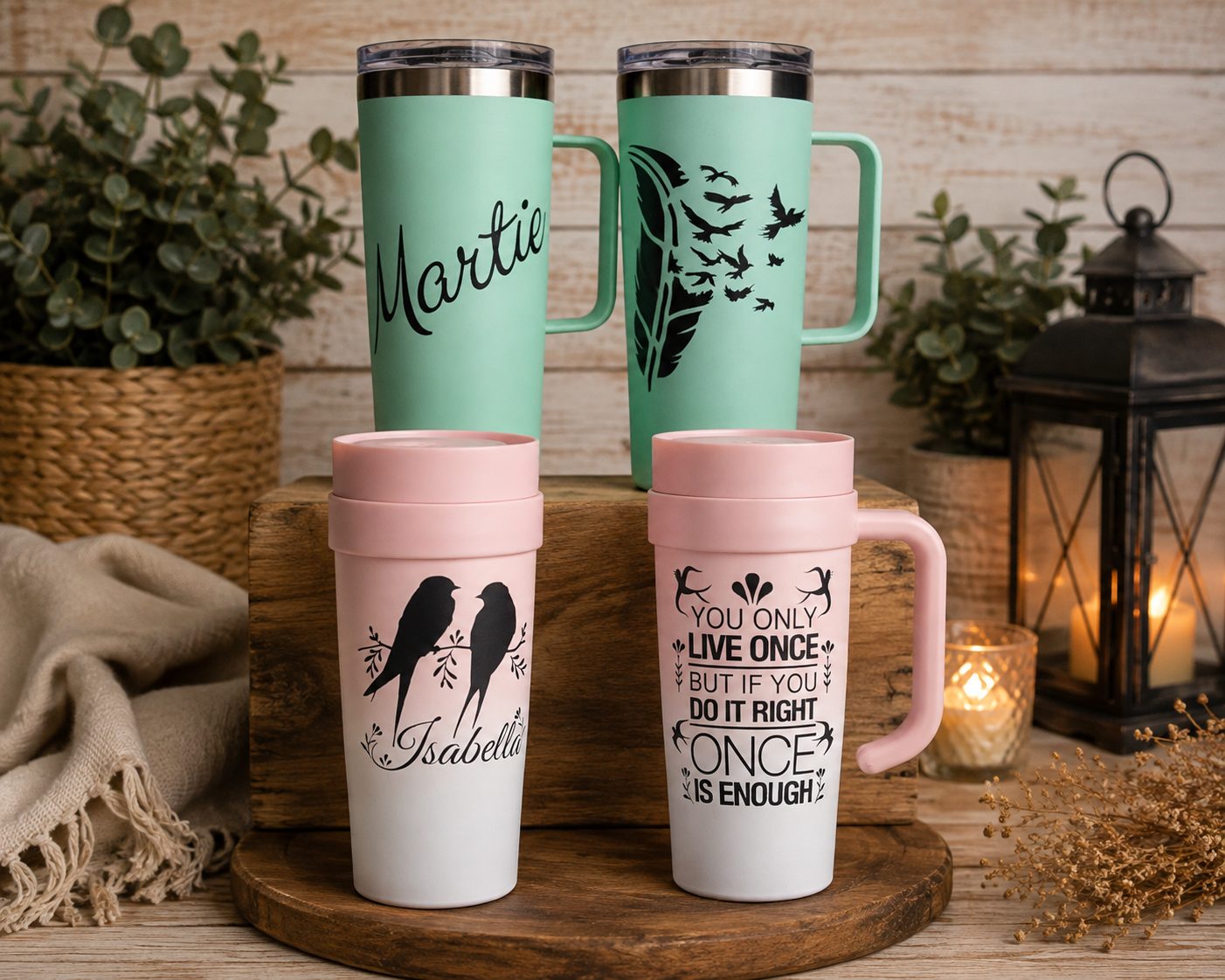 Persanalizes stainless steel tumblers — by Martha. J. Wotherspoon — Home & Living — handmade in South Africa