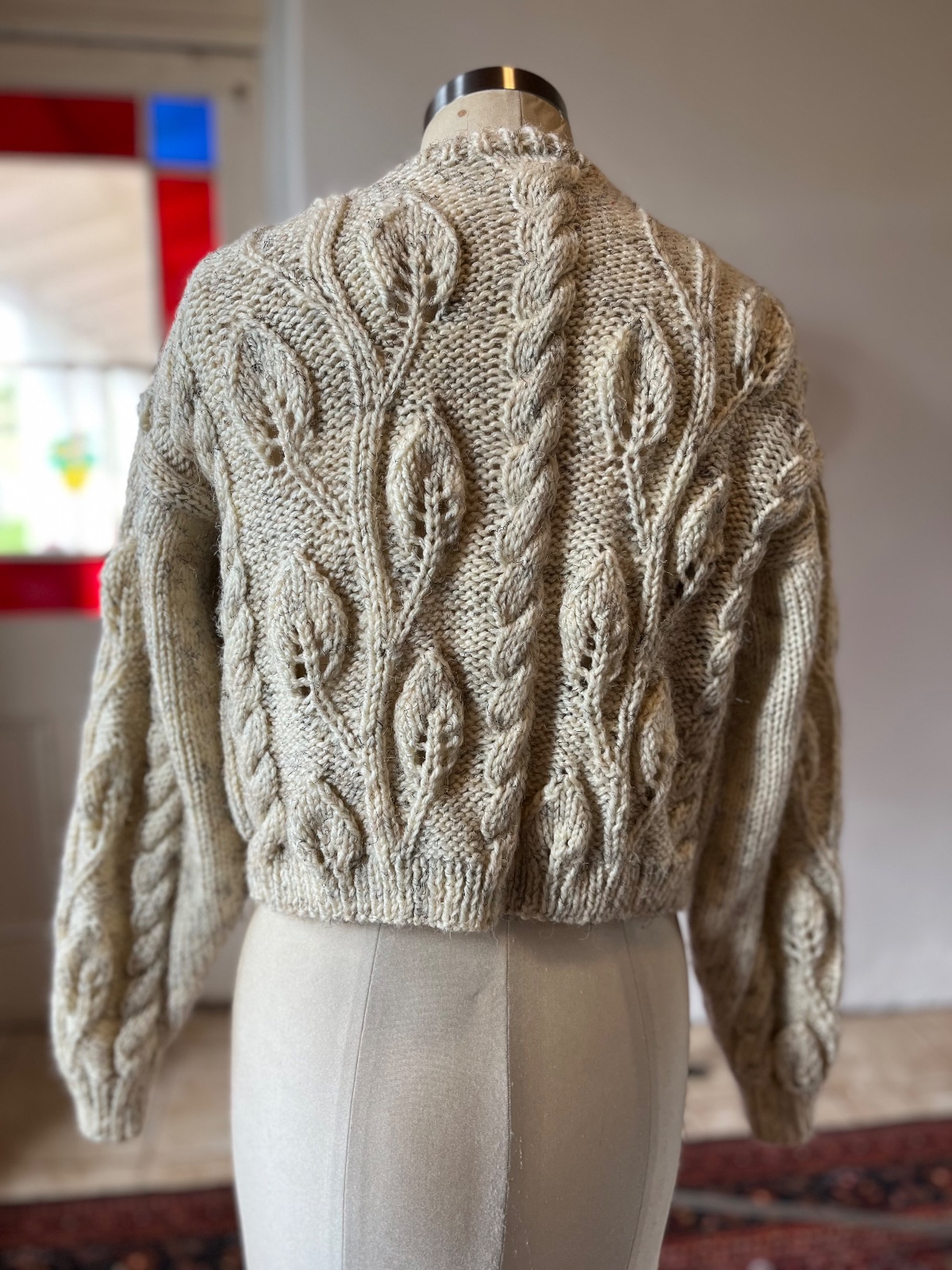 Hand knit Leaf & Cable Cardigan — by kelly fick — Clothing & Apparel — handmade in South Africa