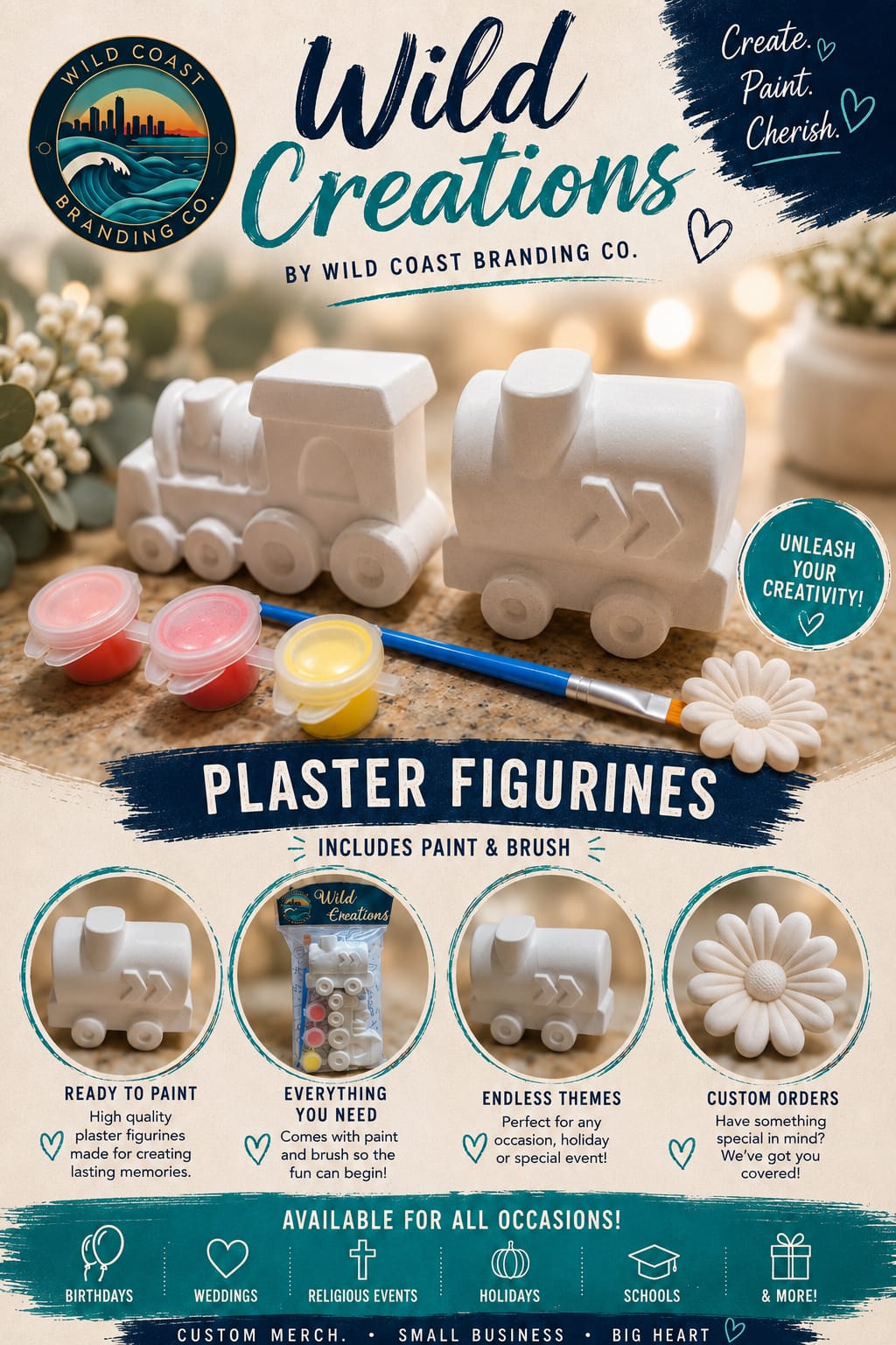Plaster paint kits — by Simone Boshoff — Art & Collectibles — handmade in South Africa