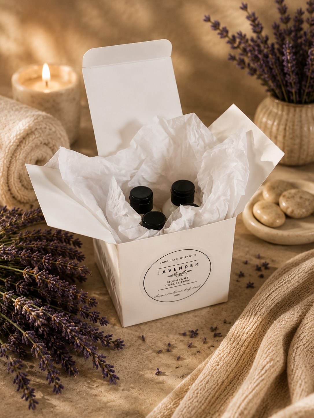 30ml Lavender Shampoo, Conditioner & Body Wash Gift Set — by Cape Calm Botanics — Home & Living — handmade in South Africa