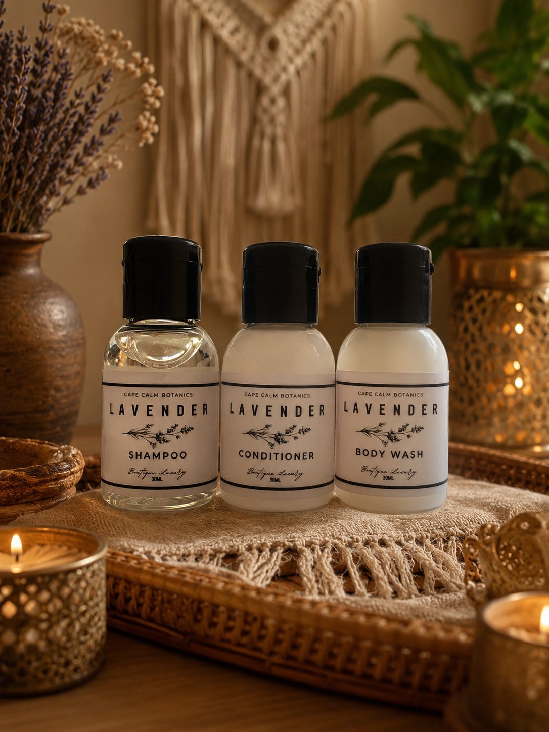 30ml Lavender Shampoo, Conditioner & Body Wash Gift Set — by Cape Calm Botanics — Home & Living — handmade in South Africa