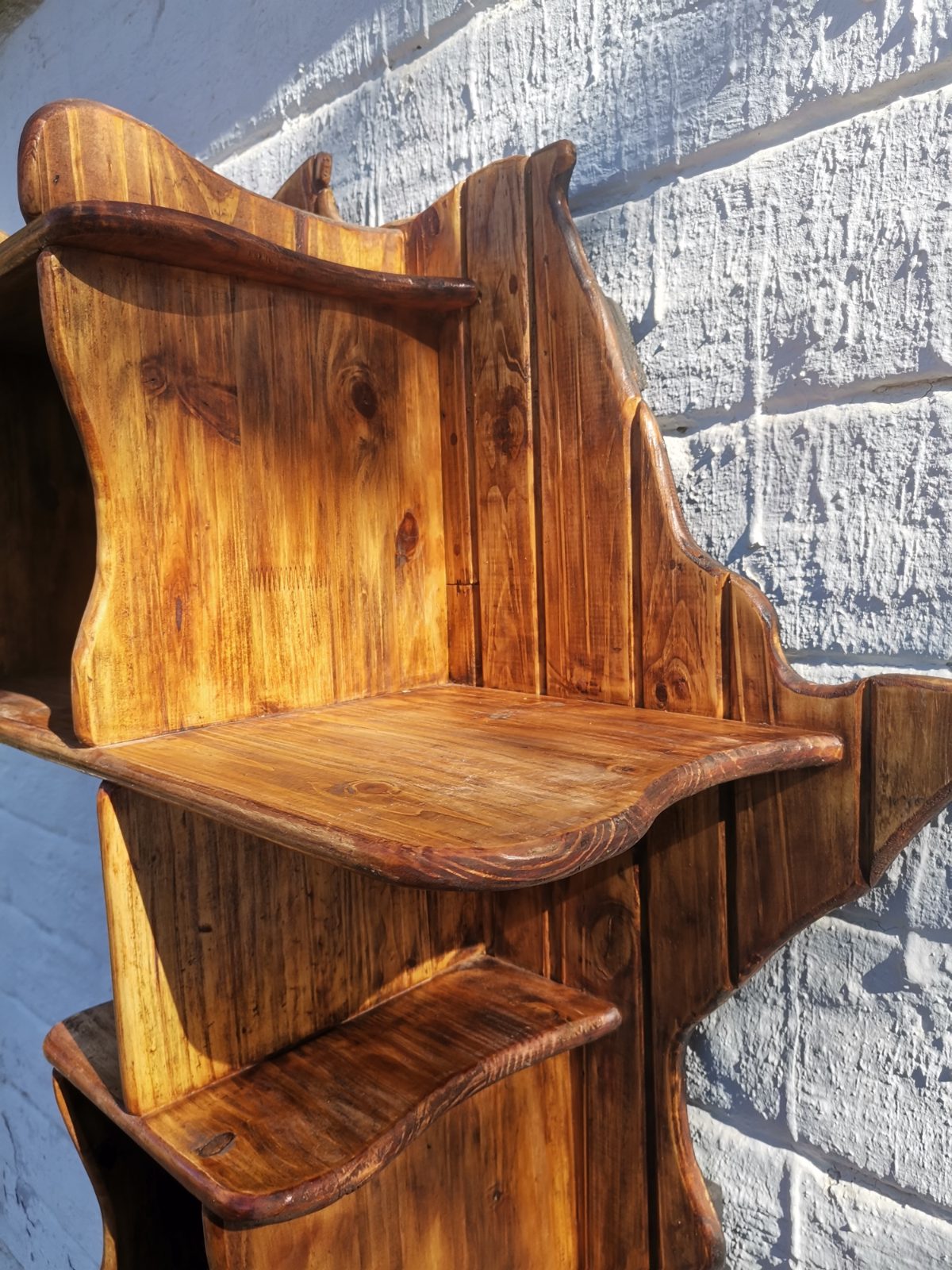 Handcrafted Africa Map Wooden Wall Shelf | Rustic Multi-Tier Display Unit — by Phillip Dube — Home & Living — handmade in South Africa