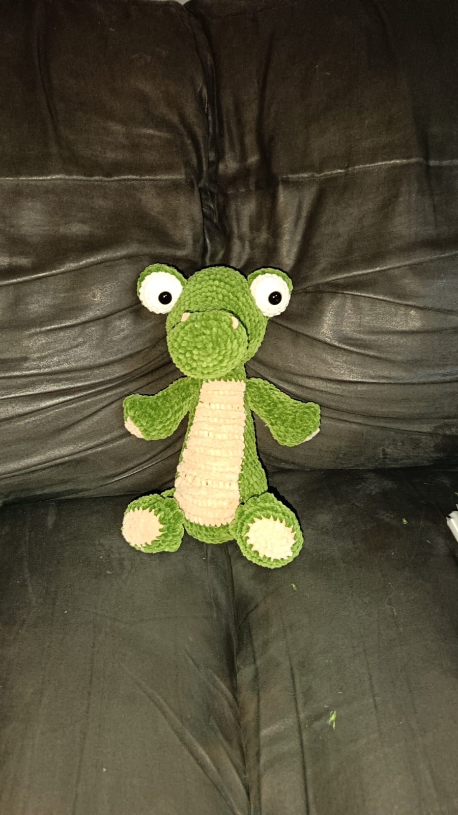 Green Plush Velvet Crocodile — by Mumbling Witch Handmade Magic — Toys & Games — handmade in South Africa