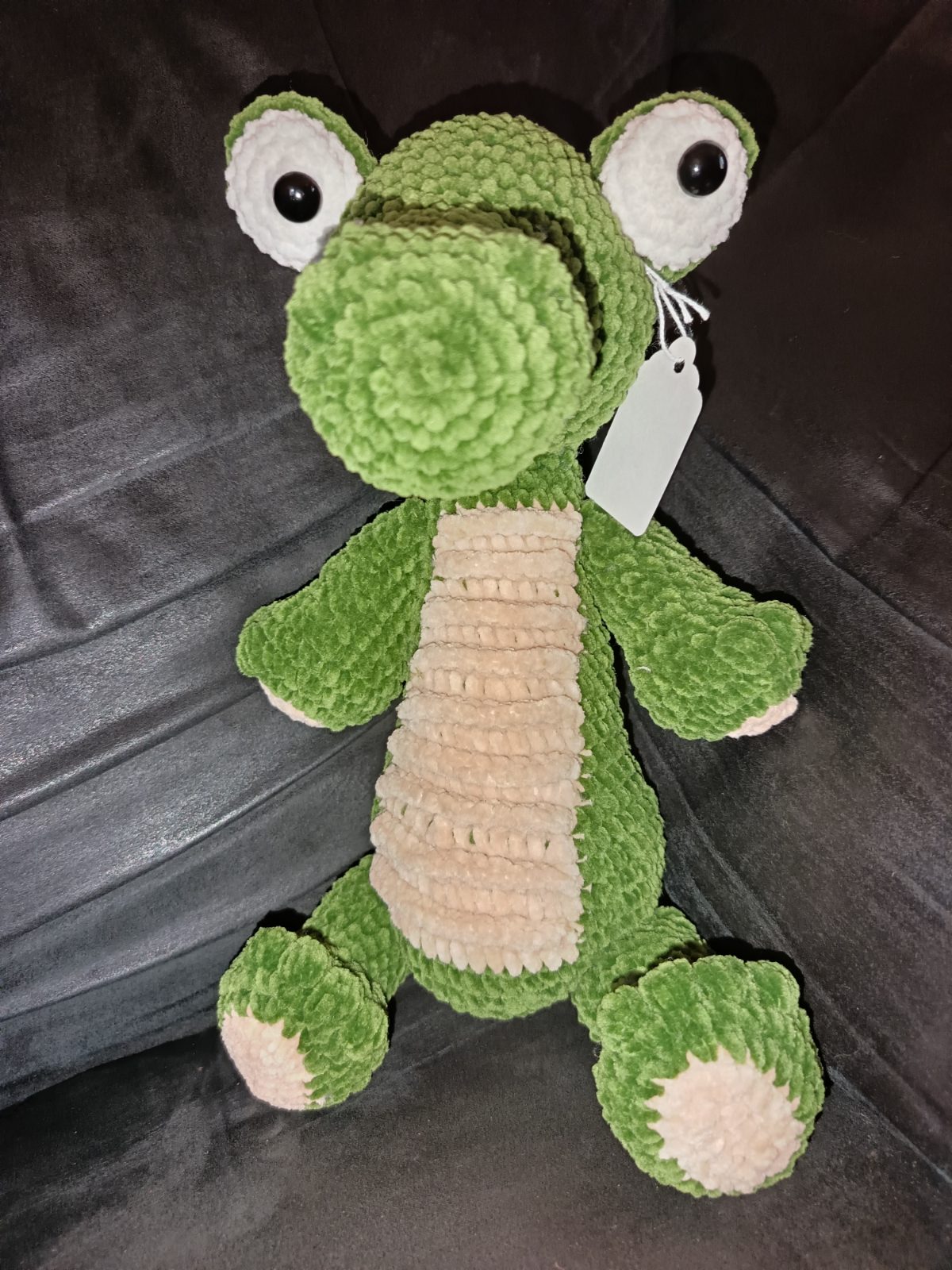 Green Plush Velvet Crocodile — by Mumbling Witch Handmade Magic — Toys & Games — handmade in South Africa