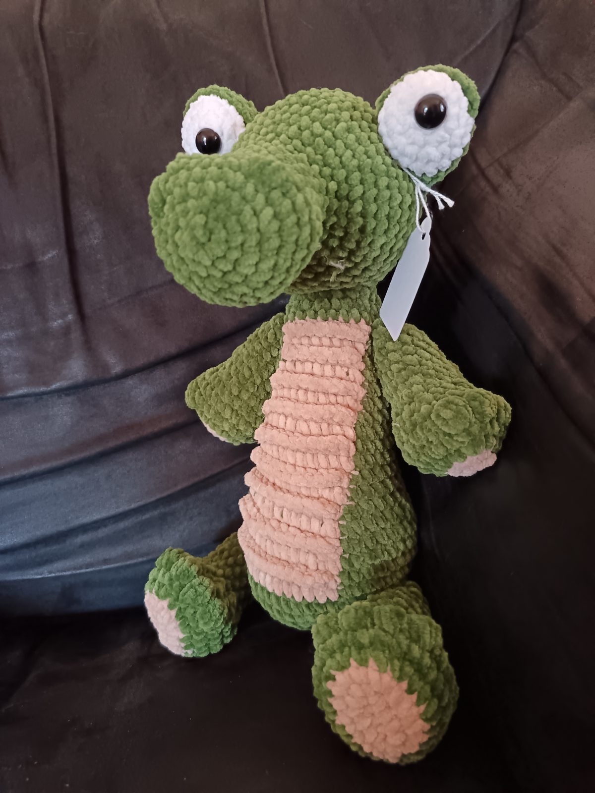 Green Plush Velvet Crocodile — by Mumbling Witch Handmade Magic — Toys & Games — handmade in South Africa
