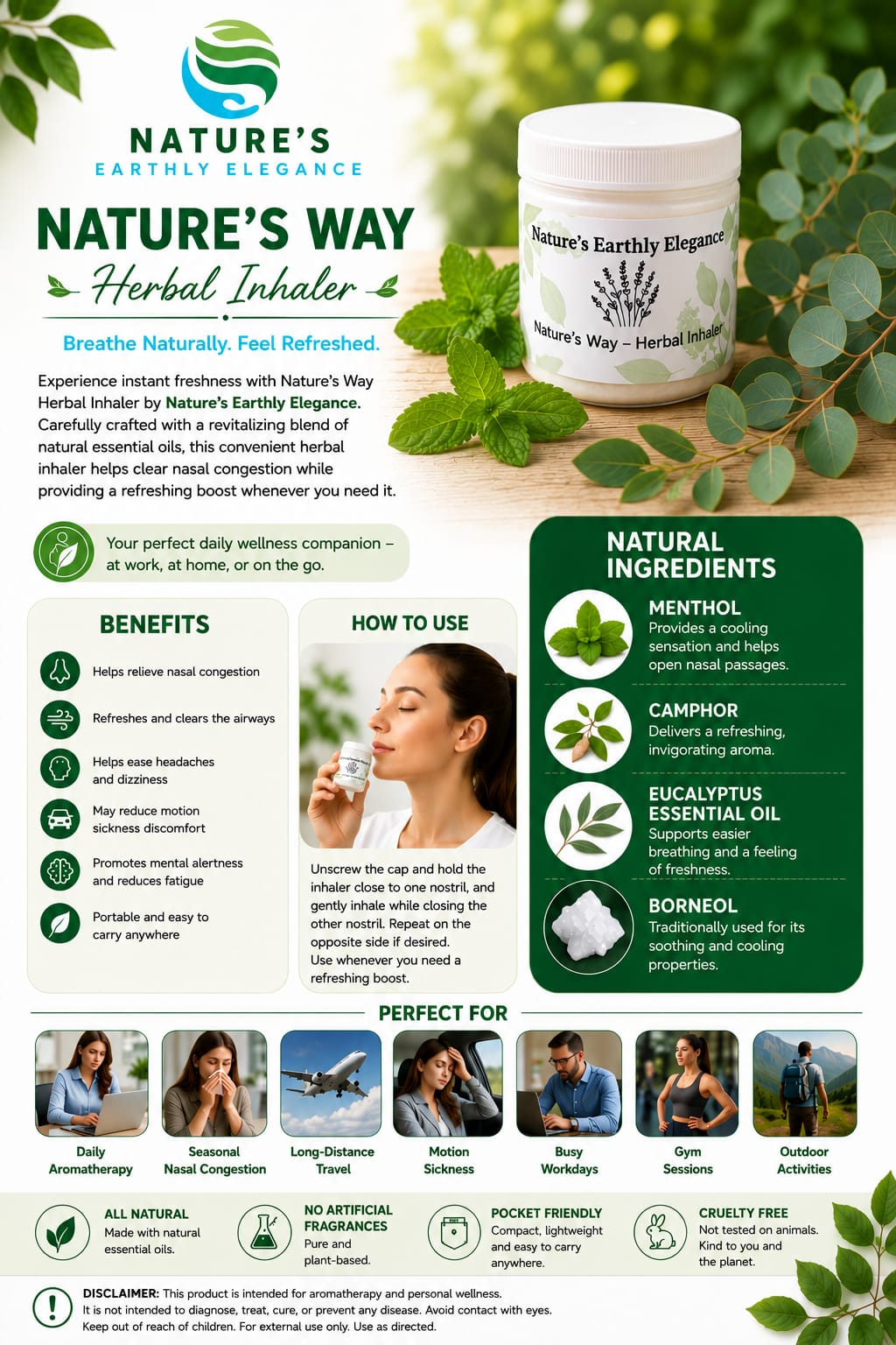 Herbal Inhaler — by Naturesearthlyelegance — Home & Living — handmade in South Africa