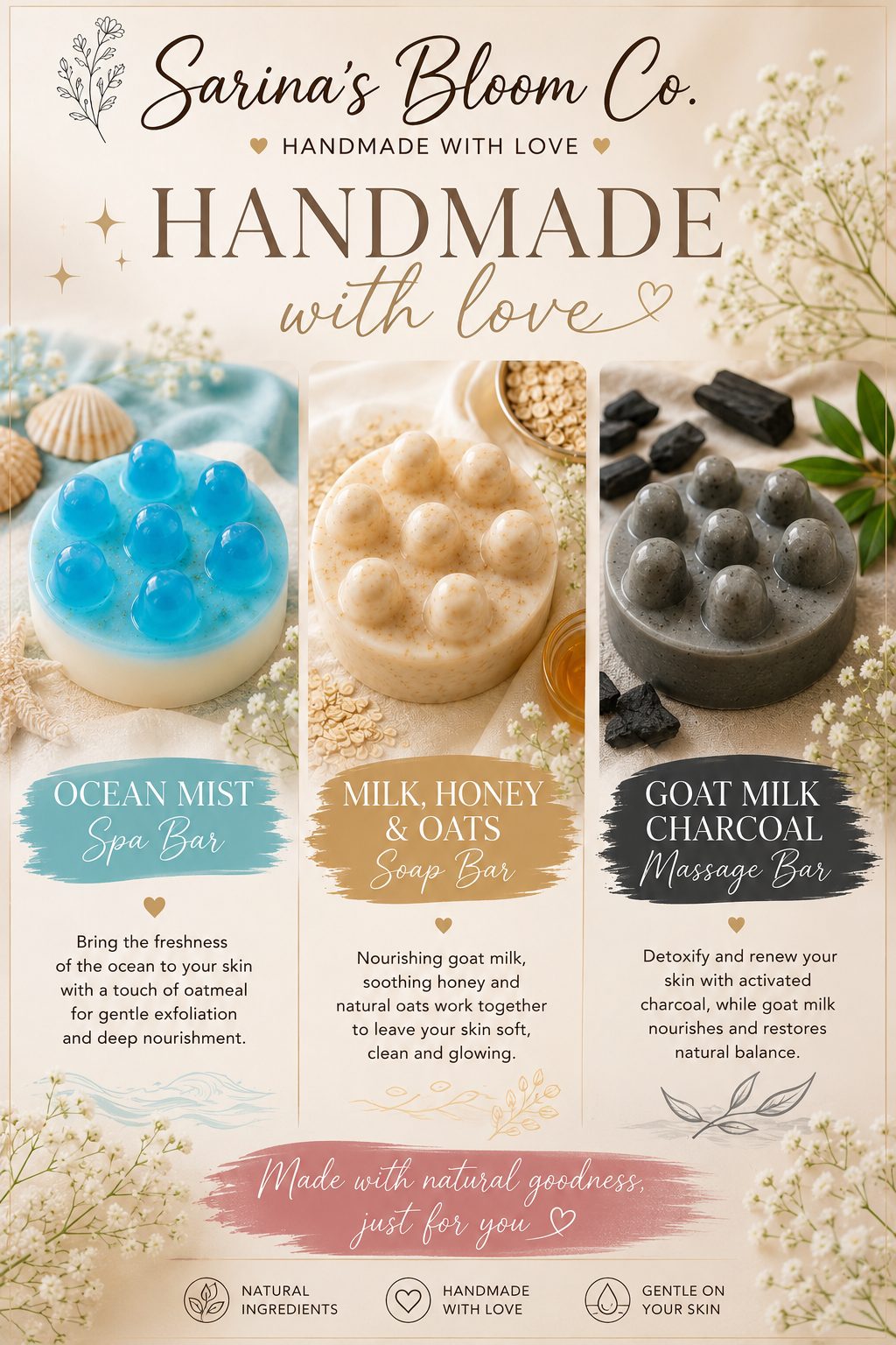 Massage Scrub Soaps — by Sarie Els — Home & Living — handmade in South Africa