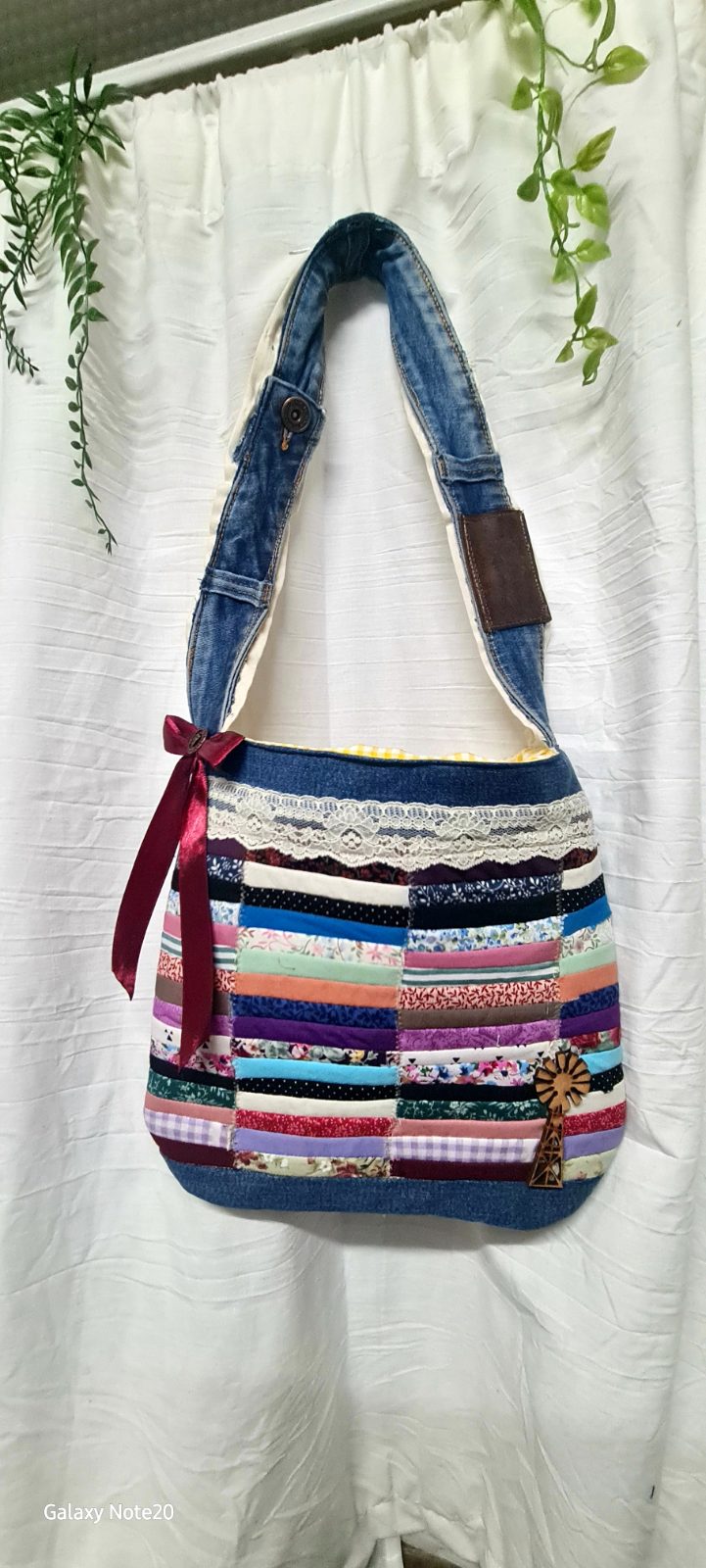 Handmade Upcycled Denim & Patchwork Shoulder Bag