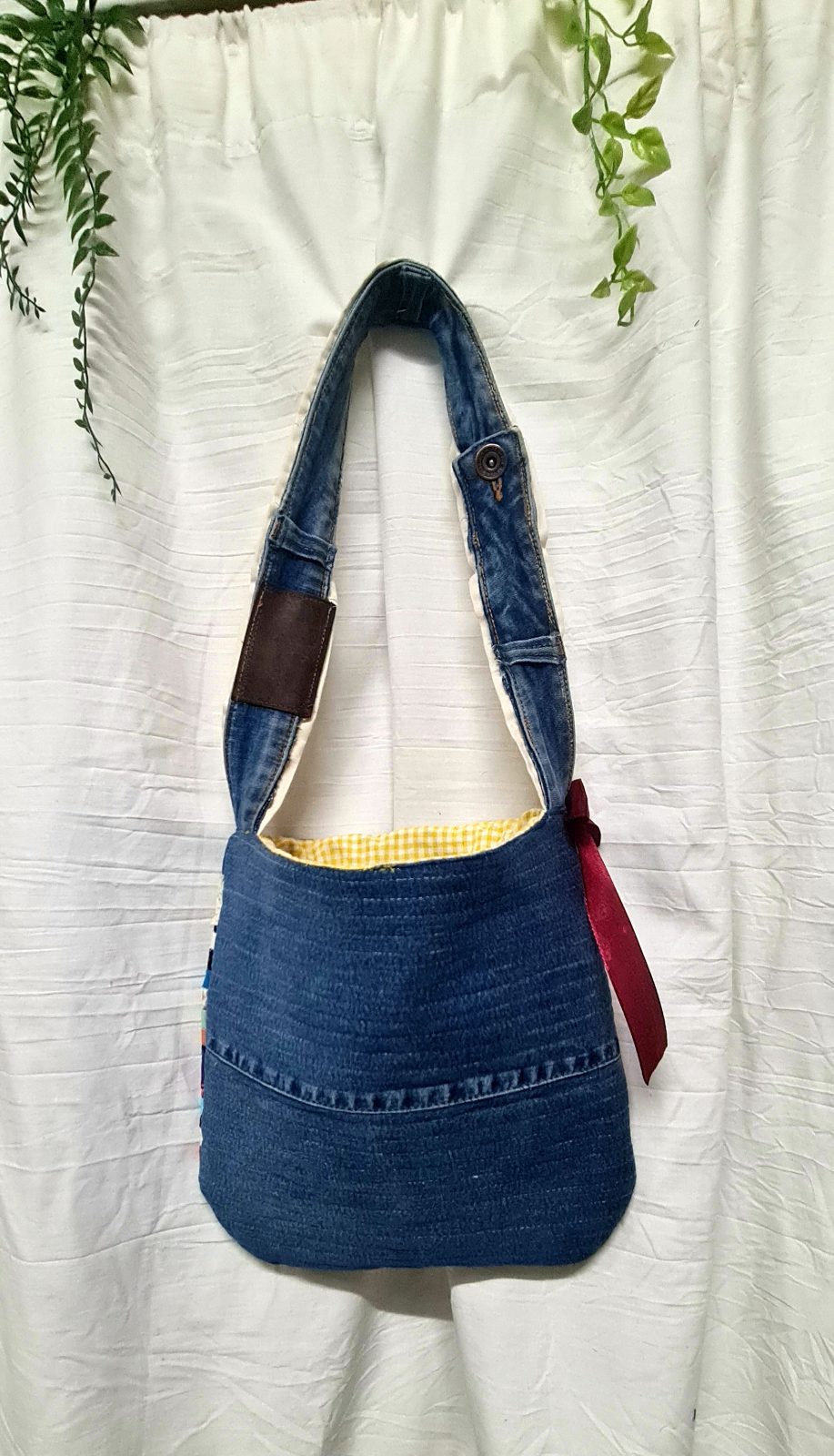 Handmade Upcycled Denim & Patchwork Shoulder Bag — by Micha'el & Thread — Bags & Purses — handmade in South Africa