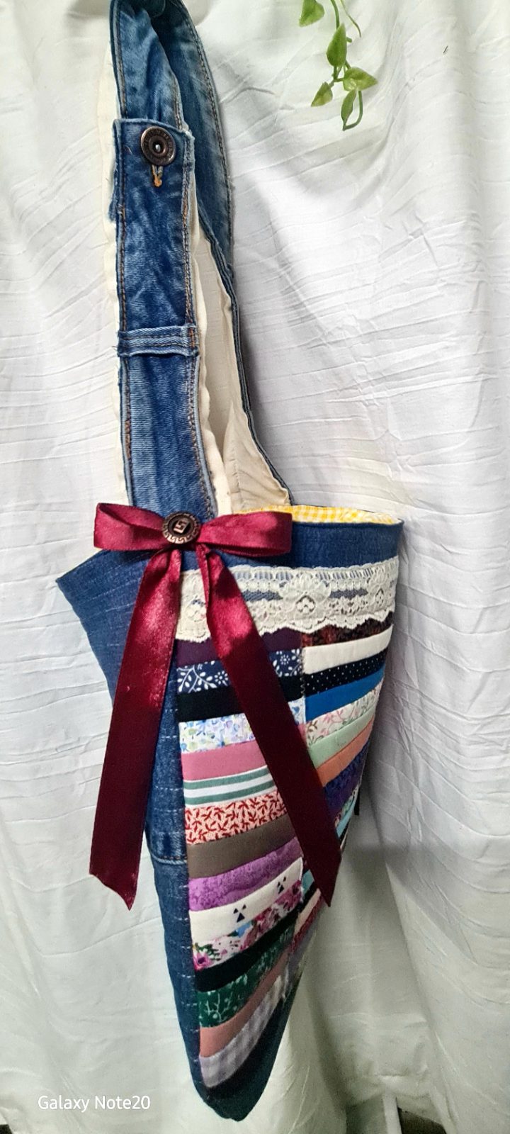 Handmade Upcycled Denim & Patchwork Shoulder Bag — by Micha'el & Thread — Bags & Purses — handmade in South Africa