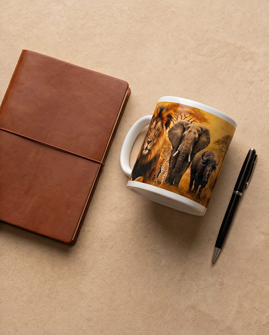 Mugs 11 Oz Big Five — by The Daily Cross — Home & Living — handmade in South Africa