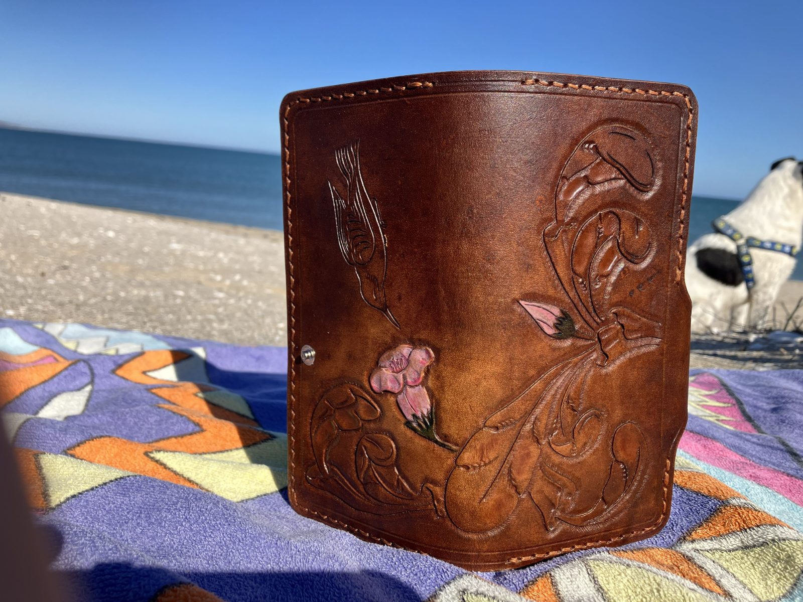 Handcrafted Premium Leather Tooled Long Wallet - Traditional Western Style — by EkkeMyne Handcrafted Premium Leather Tooled Accessories — Leather Craft — handmade in South Africa