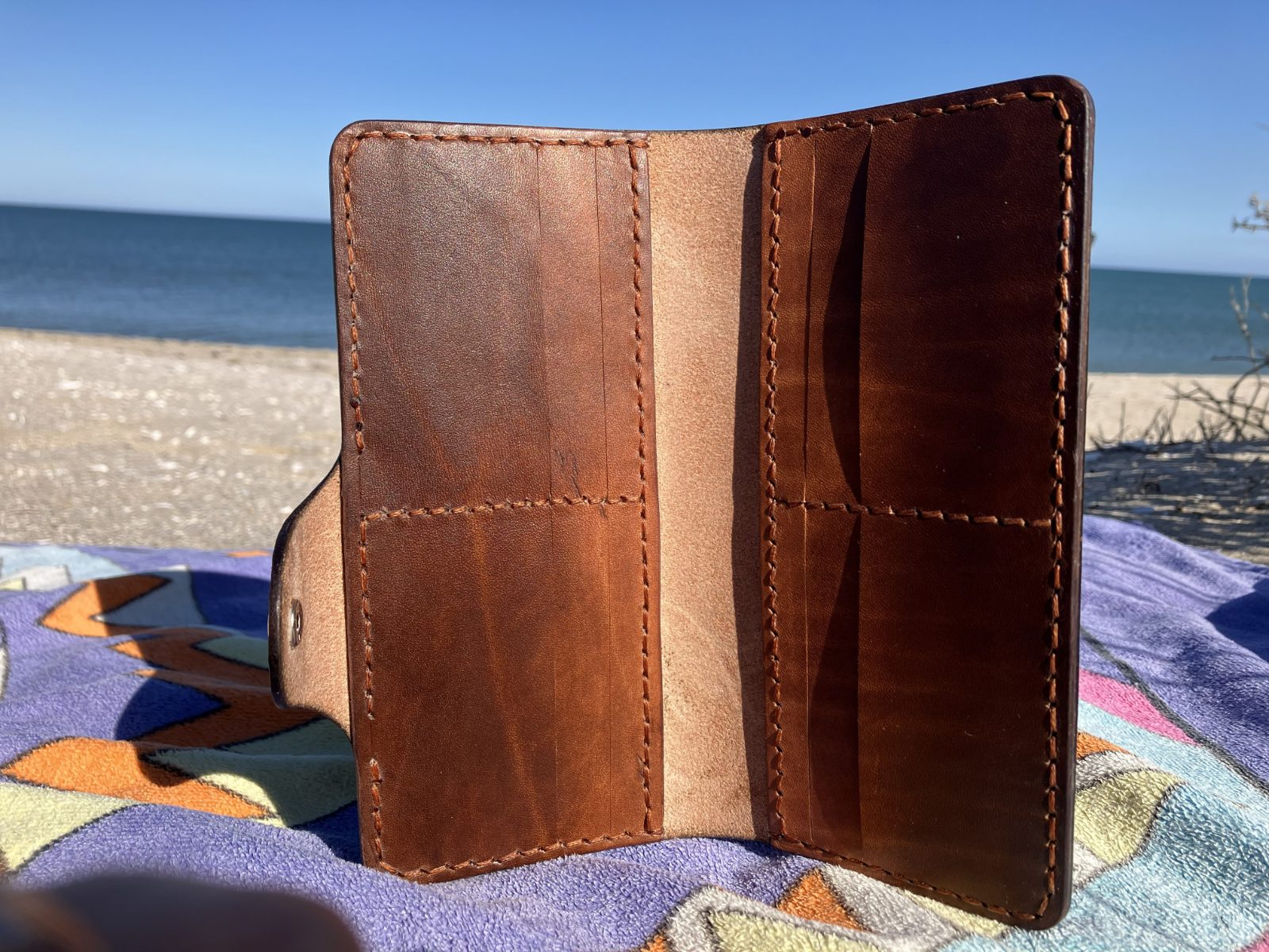 Handcrafted Premium Leather Tooled Long Wallet - Traditional Western Style — by EkkeMyne Handcrafted Premium Leather Tooled Accessories — Leather Craft — handmade in South Africa