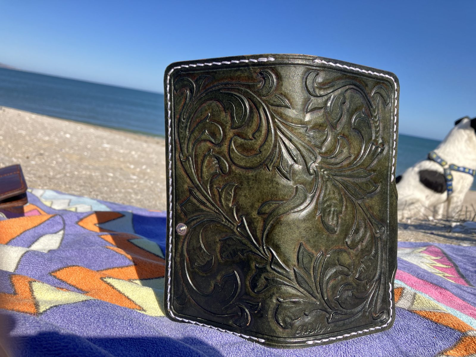 Handcrafted Premium Leather Tooled Long Wallet - Traditional Western Style — by EkkeMyne Handcrafted Premium Leather Tooled Accessories — Leather Craft — handmade in South Africa