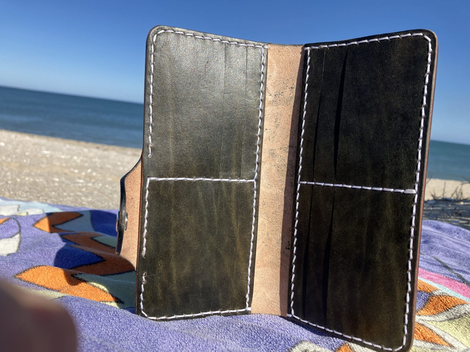 Handcrafted Premium Leather Tooled Long Wallet - Traditional Western Style — by EkkeMyne Handcrafted Premium Leather Tooled Accessories — Leather Craft — handmade in South Africa