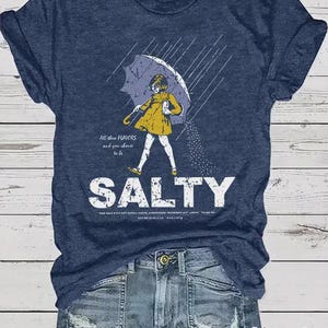 Salty Girl Tee: Women's Vintage Cotton Blend T-Shirt — by Van der Merwe Studio — Clothing & Apparel — handmade in South Africa