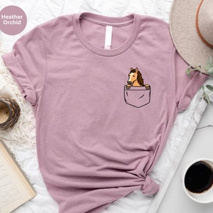 Horse Pocket T-Shirt: Animal Lover Gift — by Van der Merwe Studio — Clothing & Apparel — handmade in South Africa