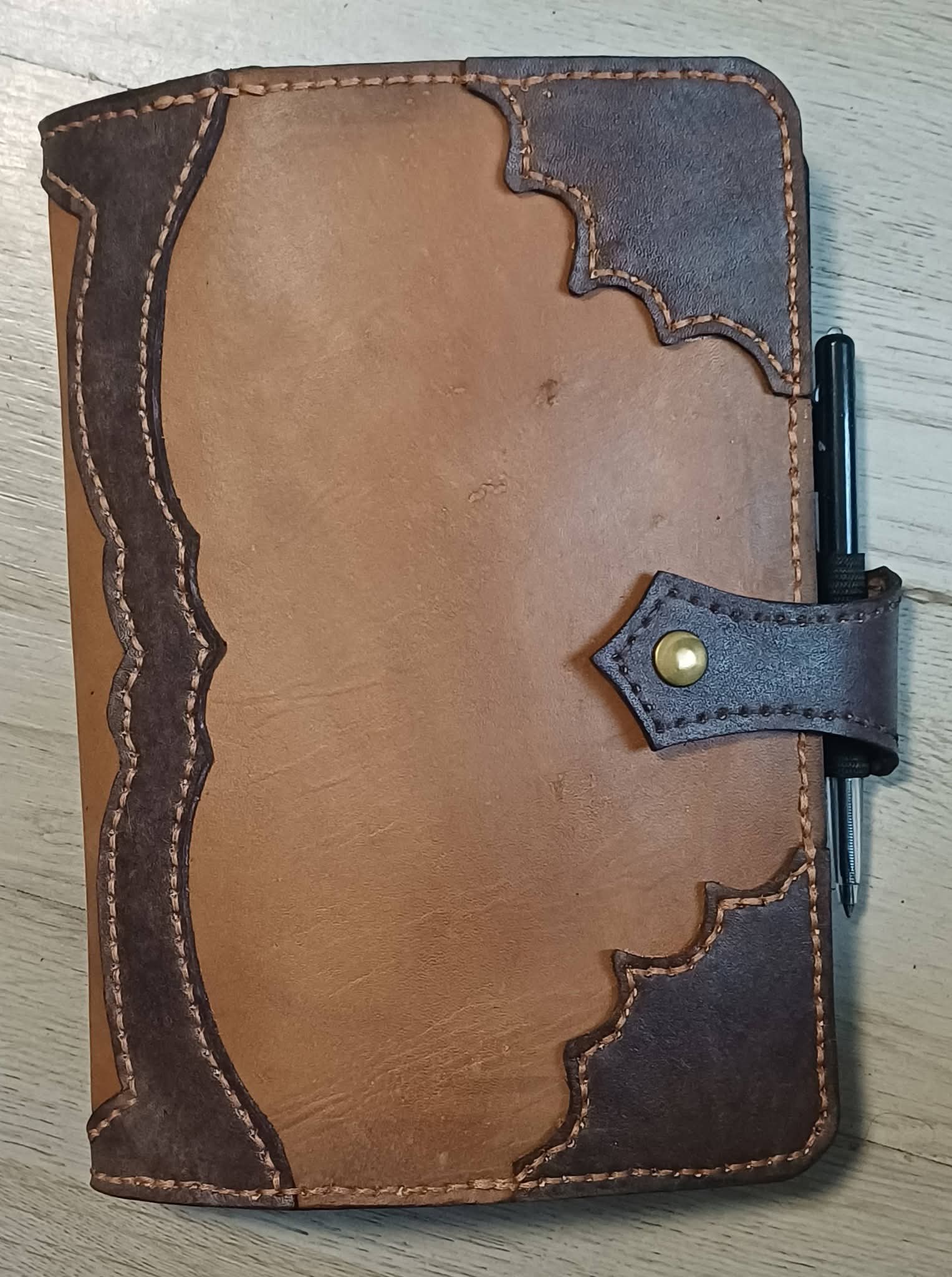 Genuine leather notebook/diary cover — by Annette Coetzee — Leather Craft — handmade in South Africa