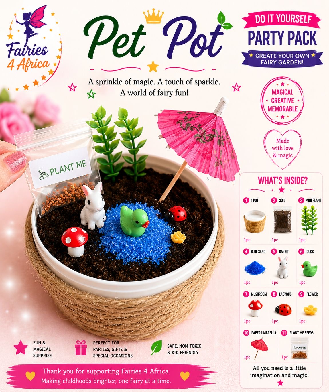 DIY your own indoor pot — by Fairies4africa — Craft Supplies — handmade in South Africa