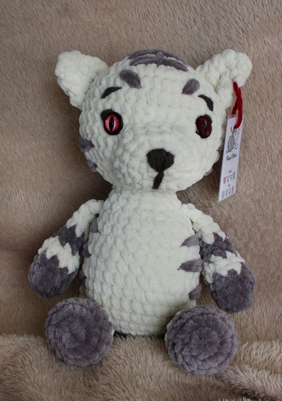 Snowy the Tiger-Teddy — by Get Hooked by Elki — Toys & Games — handmade in South Africa