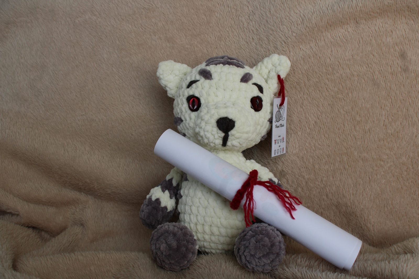 Snowy the Tiger-Teddy — by Get Hooked by Elki — Toys & Games — handmade in South Africa