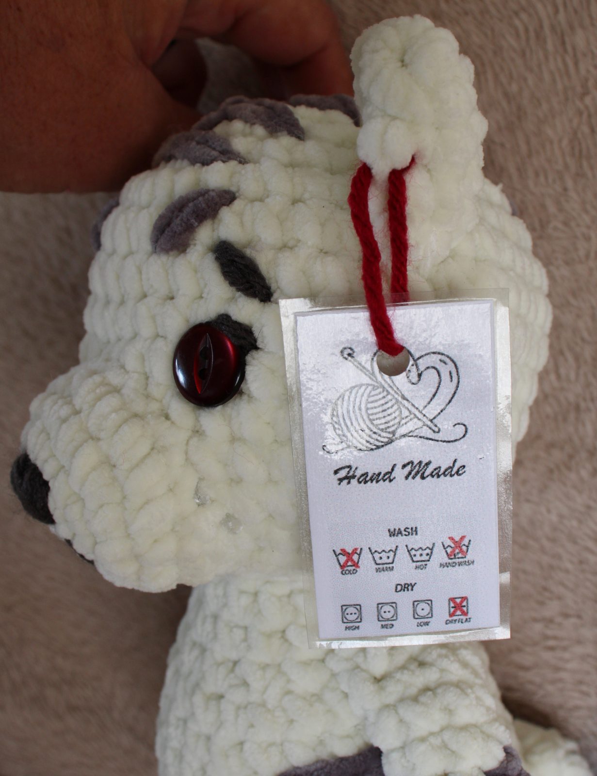Snowy the Tiger-Teddy — by Get Hooked by Elki — Toys & Games — handmade in South Africa