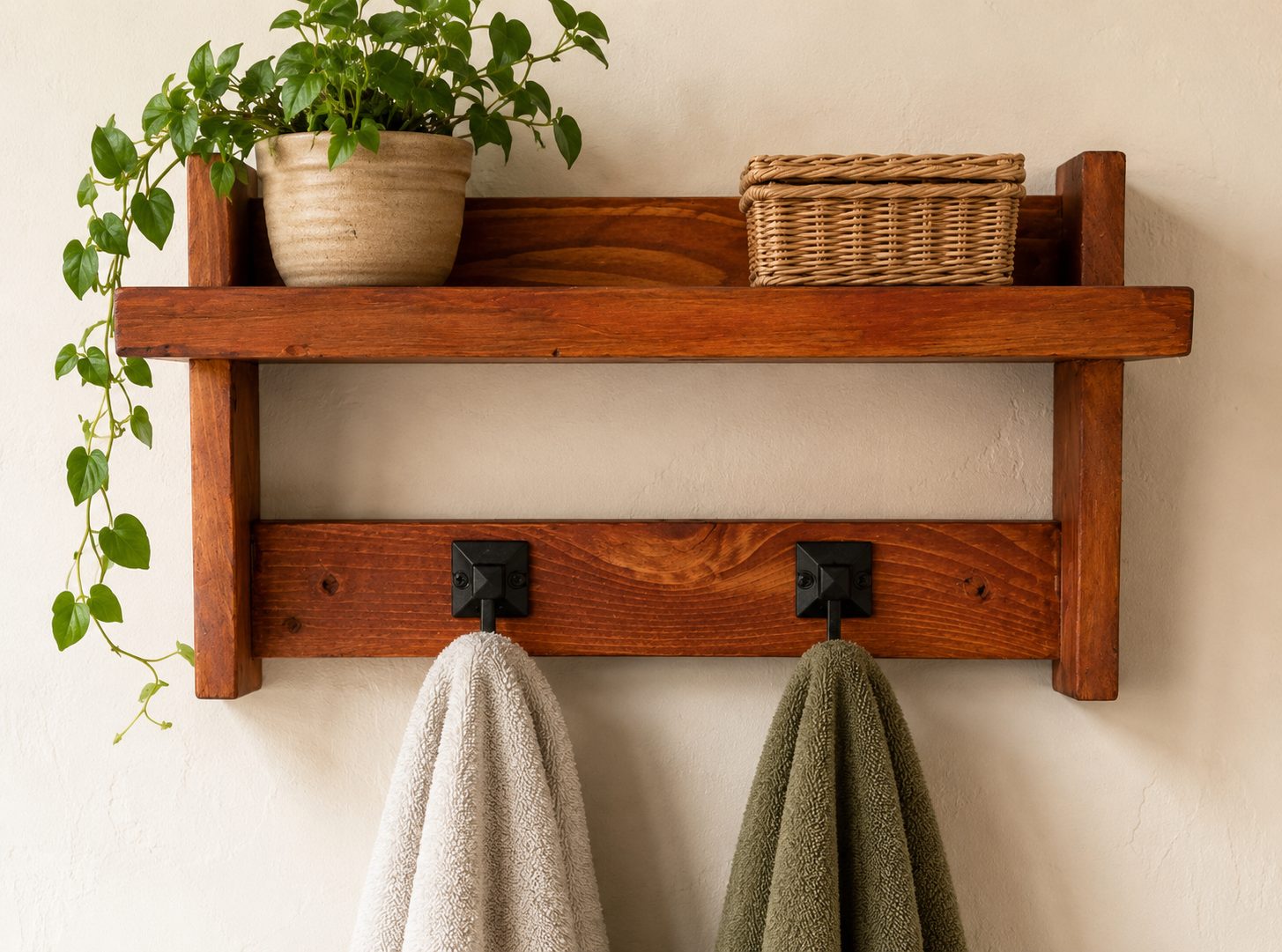 Solid wood Towel rack — by Kevin Peel — Home & Living — handmade in South Africa