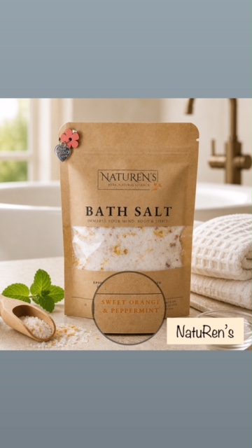 NatuRens's Bath Salts - Grapefruit & Peppermint - Pure, Natural Essence — by NatuRen’s — Home & Living — handmade in South Africa