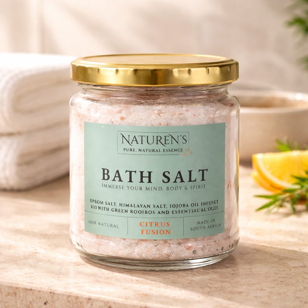 NatuRen's Bath Salts - Grapefruit & Peppermint - Pure, Natural Essence — by NatuRen’s — Home & Living — handmade in South Africa