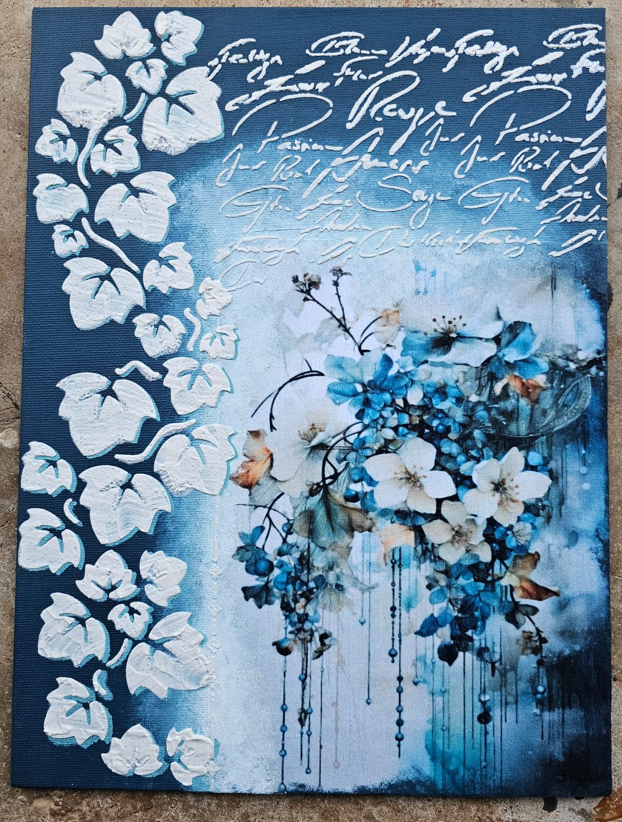 Simply Beautiful framed mixed media — by Hannecke Da Costa e Silva — Art & Collectibles — handmade in South Africa