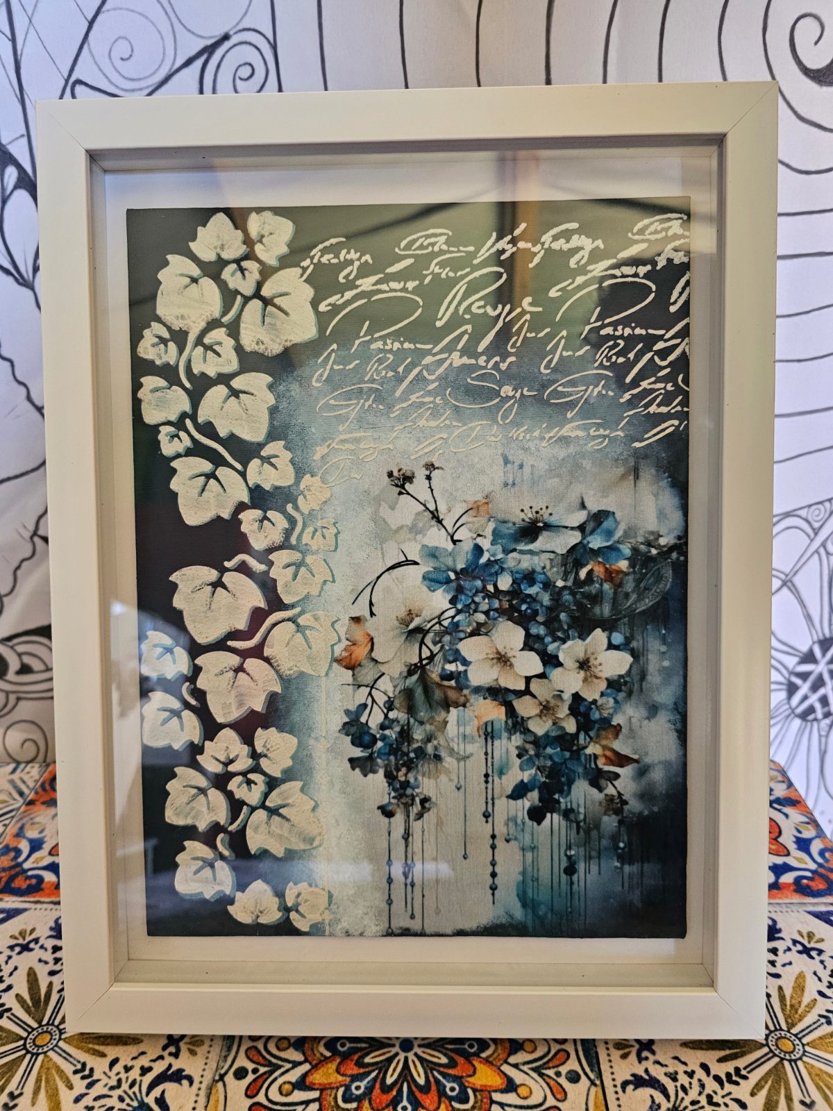 Simply Beautiful framed mixed media — by Hannecke Da Costa e Silva — Art & Collectibles — handmade in South Africa