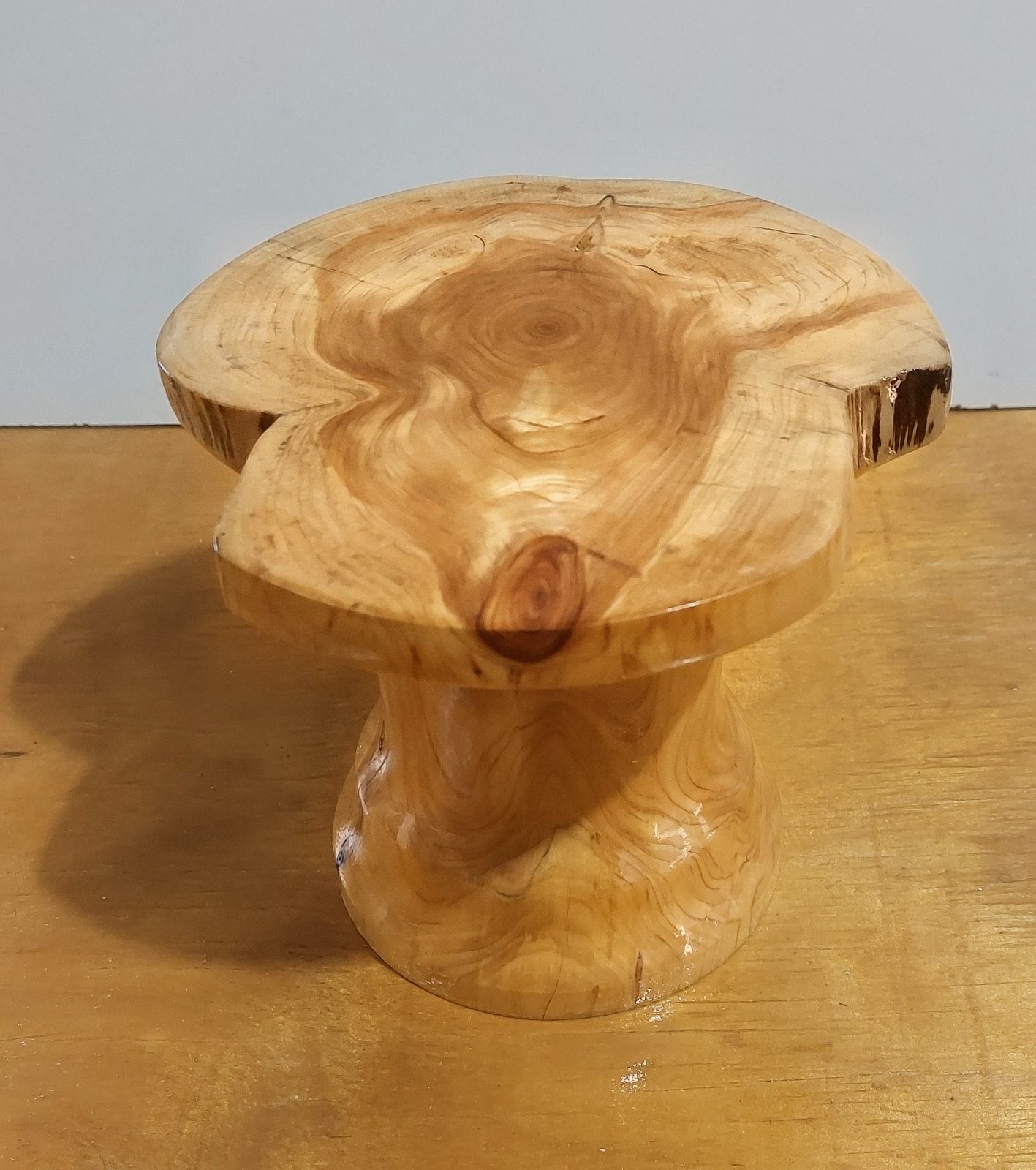 One-of-a-Kind Lathe turned Cypress Wood Mini Cake Stand / Riser (Polyurethane Fi — by Leon's Woodcraft — Home & Living — handmade in South Africa