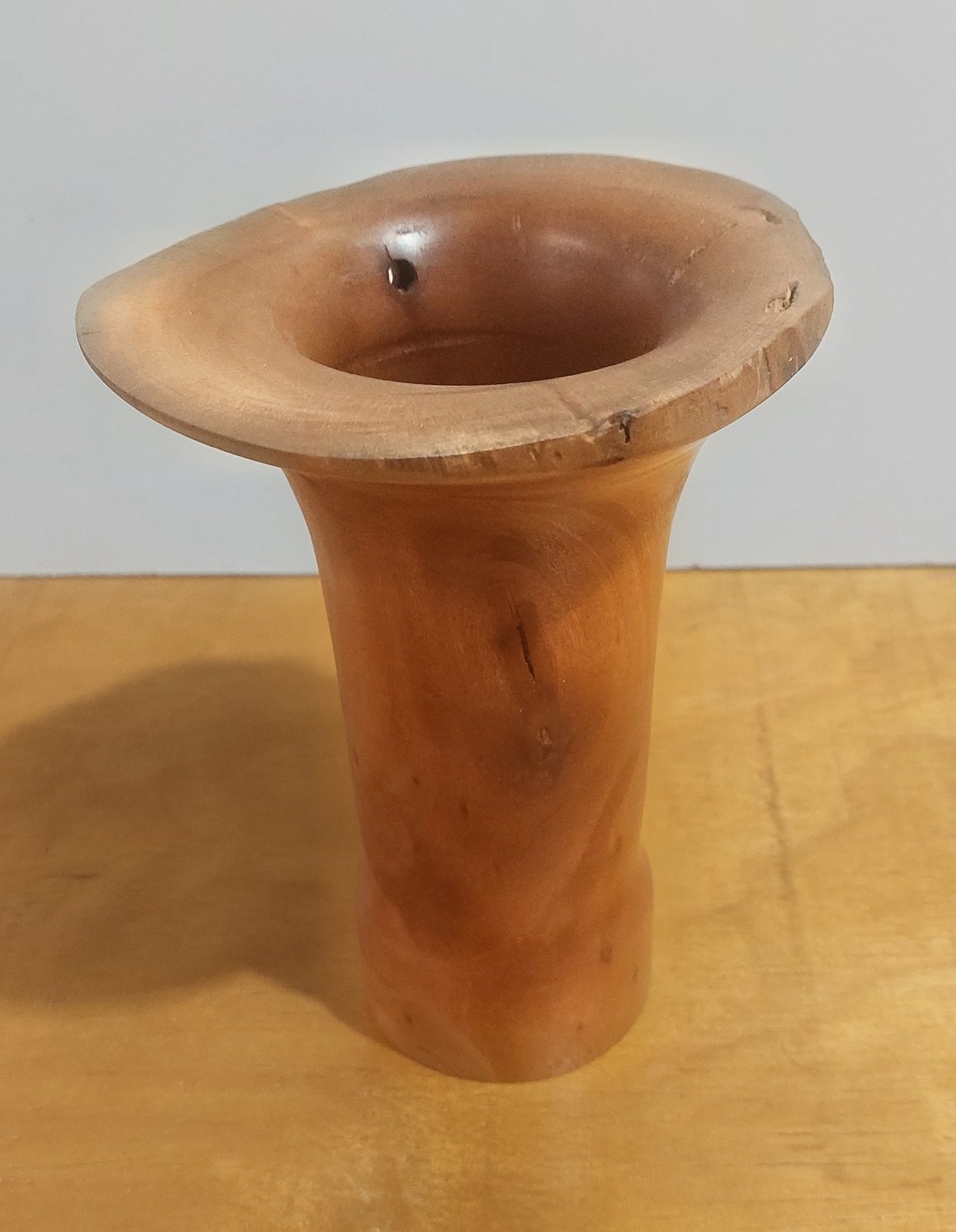 Gorgeous Hand-Turned Solid Peachwood Vase (170mm) — by Leon's Woodcraft — Home & Living — handmade in South Africa