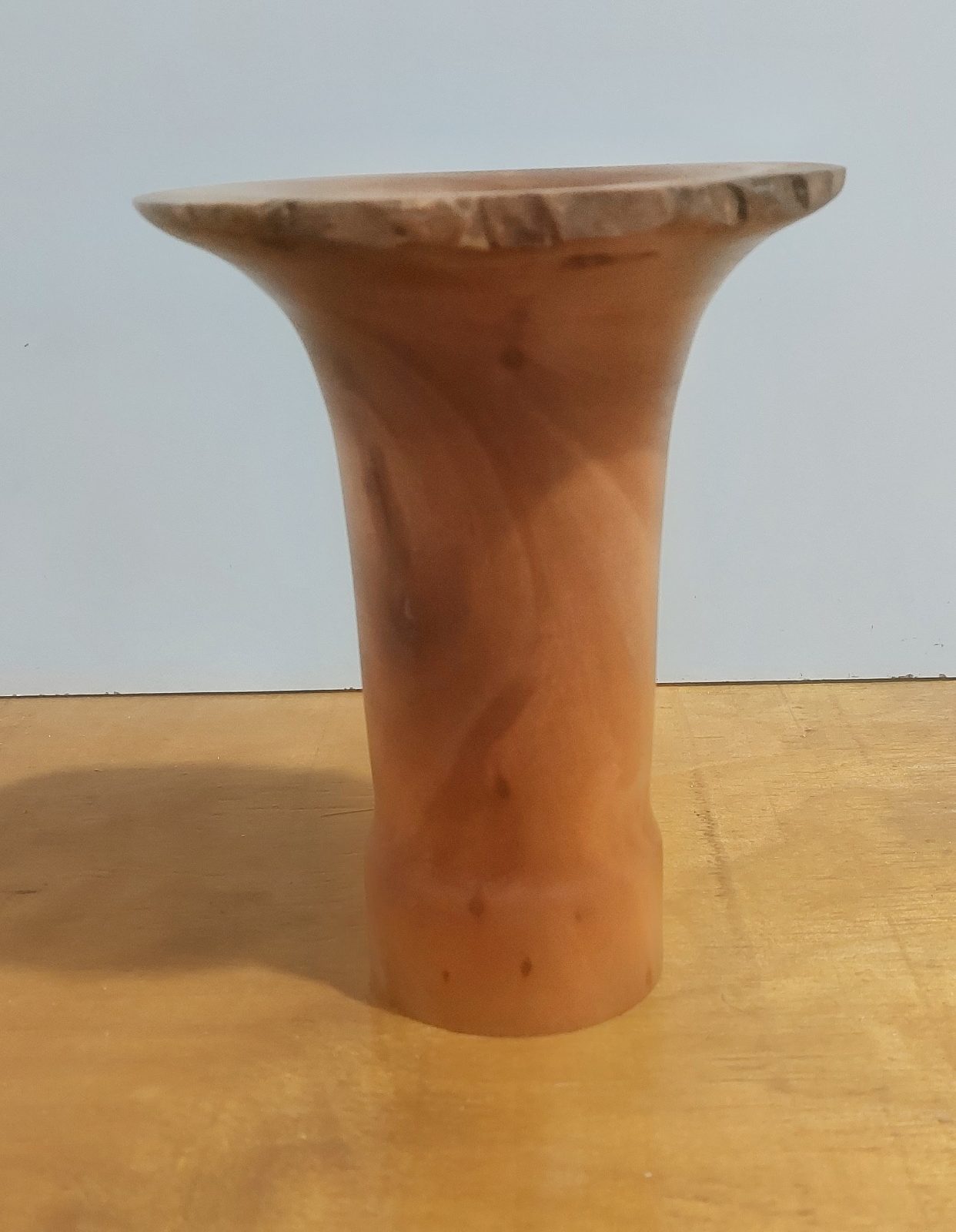 Gorgeous Hand-Turned Solid Peachwood Vase (170mm) — by Leon's Woodcraft — Home & Living — handmade in South Africa
