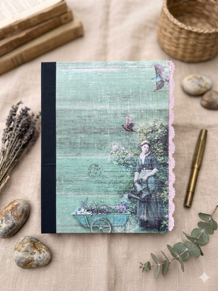 A5 hardcover notebook / journal with assorted paper — by Ink & Oak Bindery — Paper & Party Supplies — handmade in South Africa