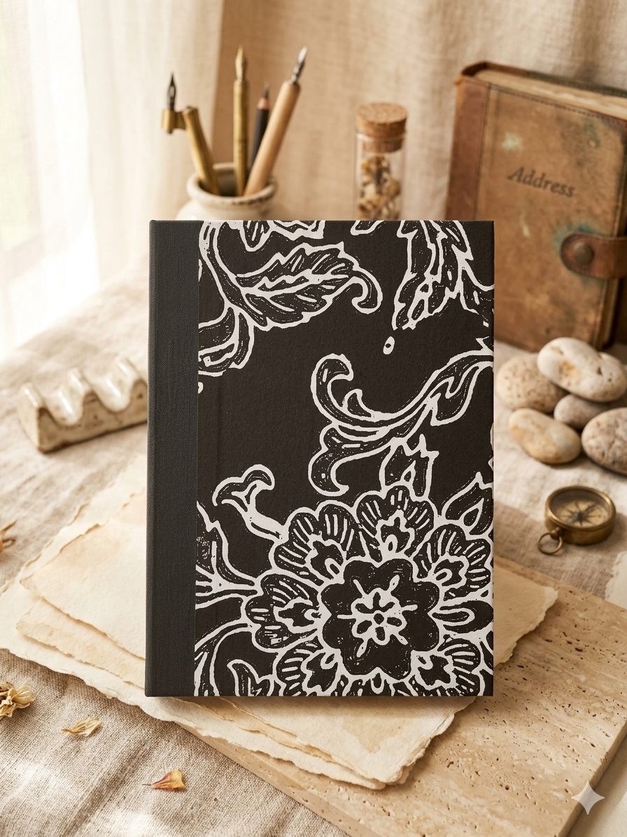 A5 hardcover notebook / journal with assorted paper — by Ink & Oak Bindery — Paper & Party Supplies — handmade in South Africa