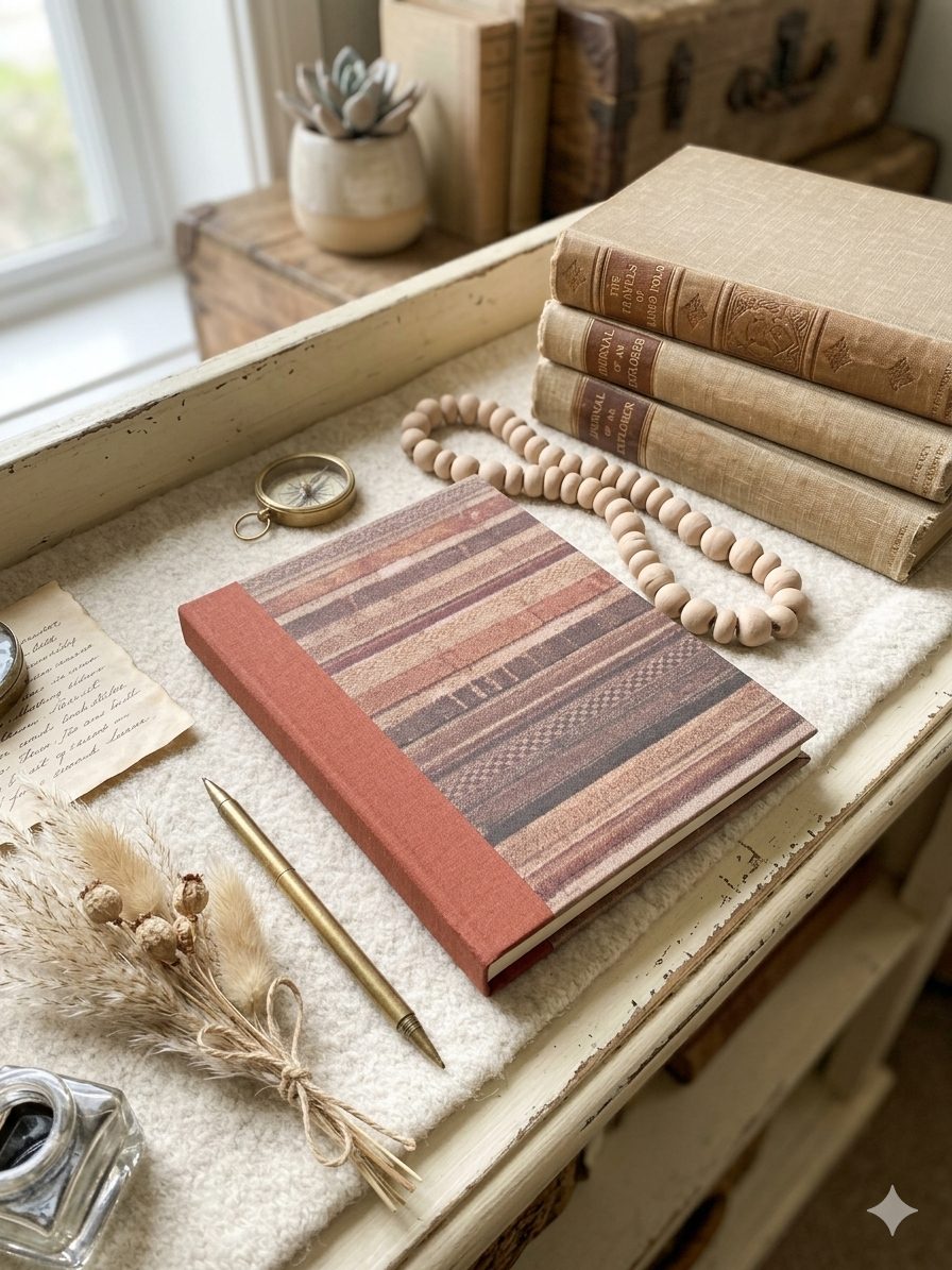 A5 hardcover notebook / journal with assorted paper — by Ink & Oak Bindery — Paper & Party Supplies — handmade in South Africa