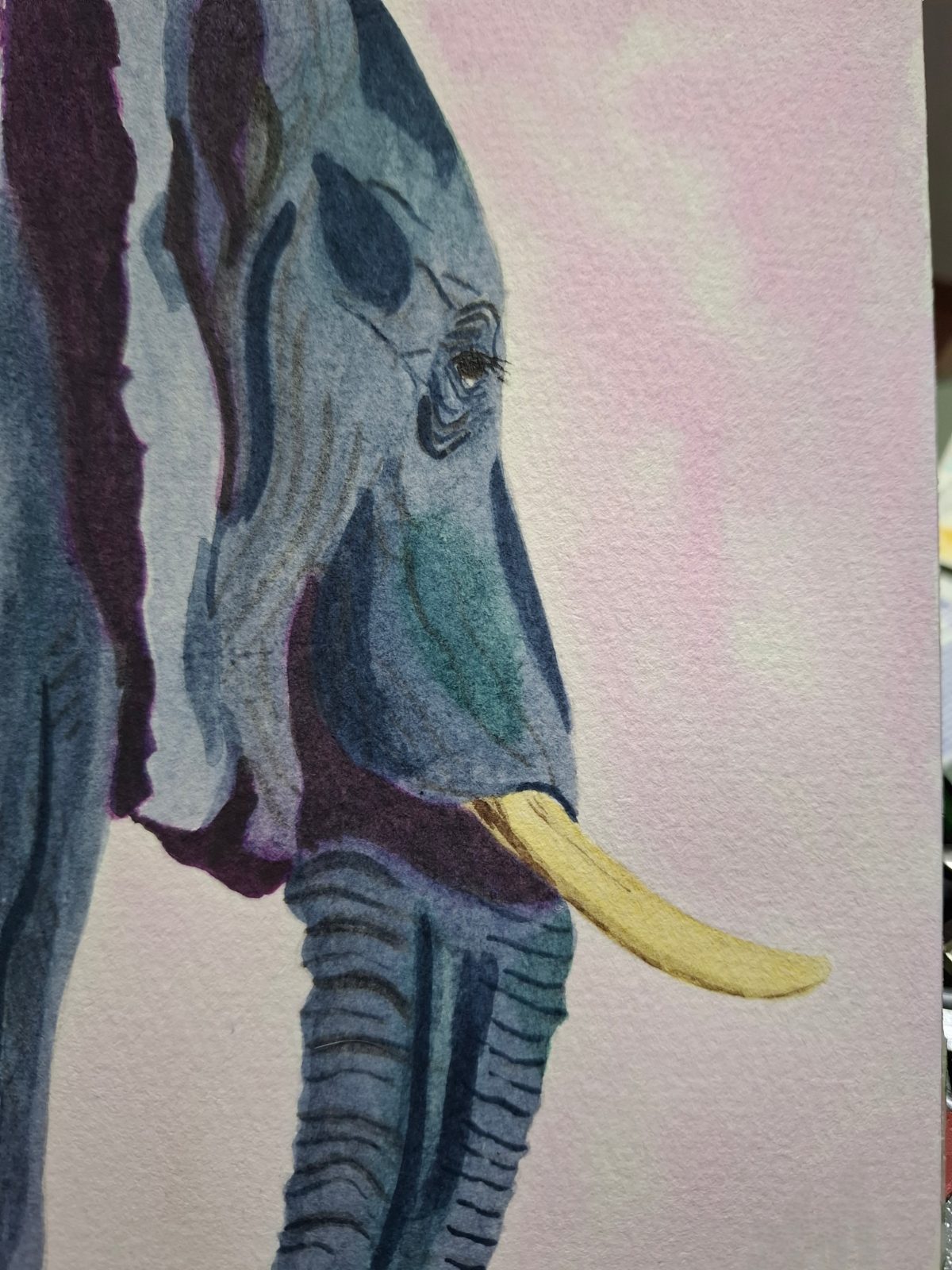 Watercolor Elephant — by Winni's Watercolours — Art & Collectibles — handmade in South Africa
