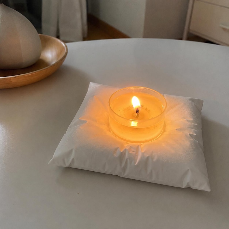 Handmade Concrete Pillow Candle Holder – Minimalist Cement Tray Decor — by Little Things — Home & Living — handmade in South Africa
