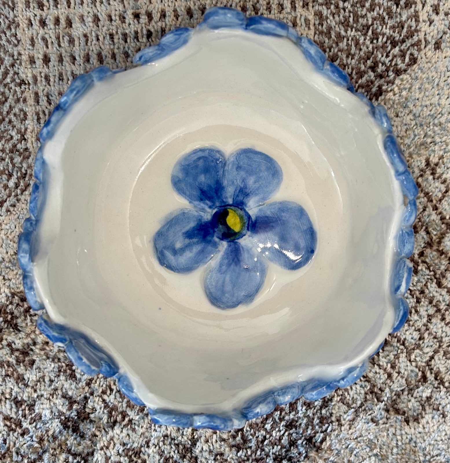 Charming Blue flower dish — by Estelle Schutte — Pottery & Ceramics — handmade in South Africa