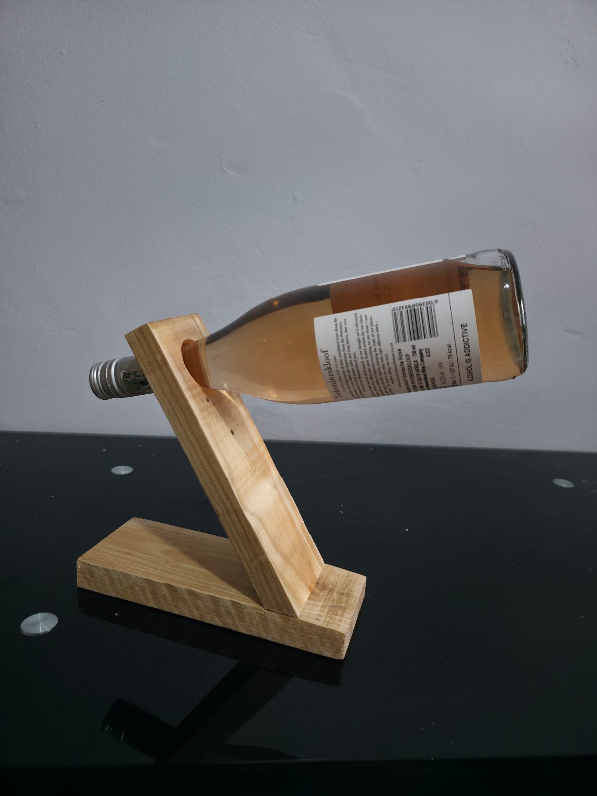🍷 Handmade Rustic Wooden Wine Bottle Holder | Wine Display Stand — by Tai Pugh — Wood Carving — handmade in South Africa
