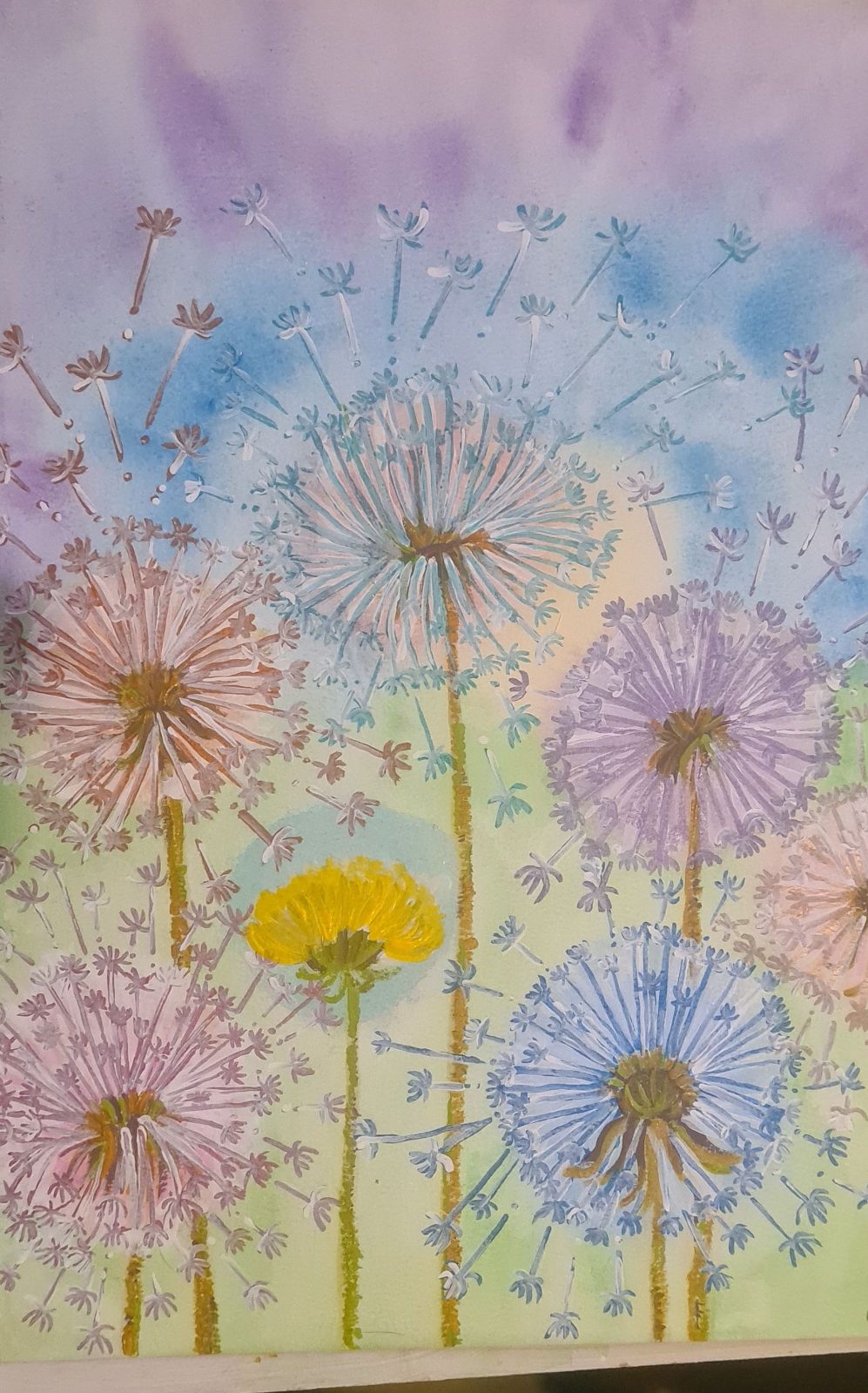 Break Free. Water Colour and Ink. Mixed Medium. Flowers — by Poplap Art — Art & Collectibles — handmade in South Africa