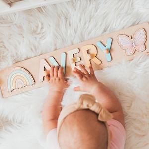 Personalized Name Puzzle with Pegs – Montessori Wooden Toy — by Busy Puzzle — Home & Living — handmade in South Africa