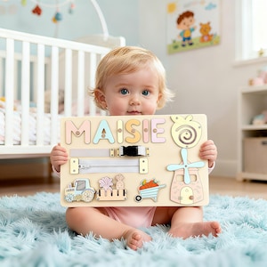Wooden Name Puzzle, Personalized Baby Gift, Montessori Busy Board — by Busy Puzzle — Home & Living — handmade in South Africa