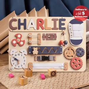 Montessori Toys, Personalized Baby Busy Board, Custom Name Puzzle — by Busy Puzzle — Home & Living — handmade in South Africa